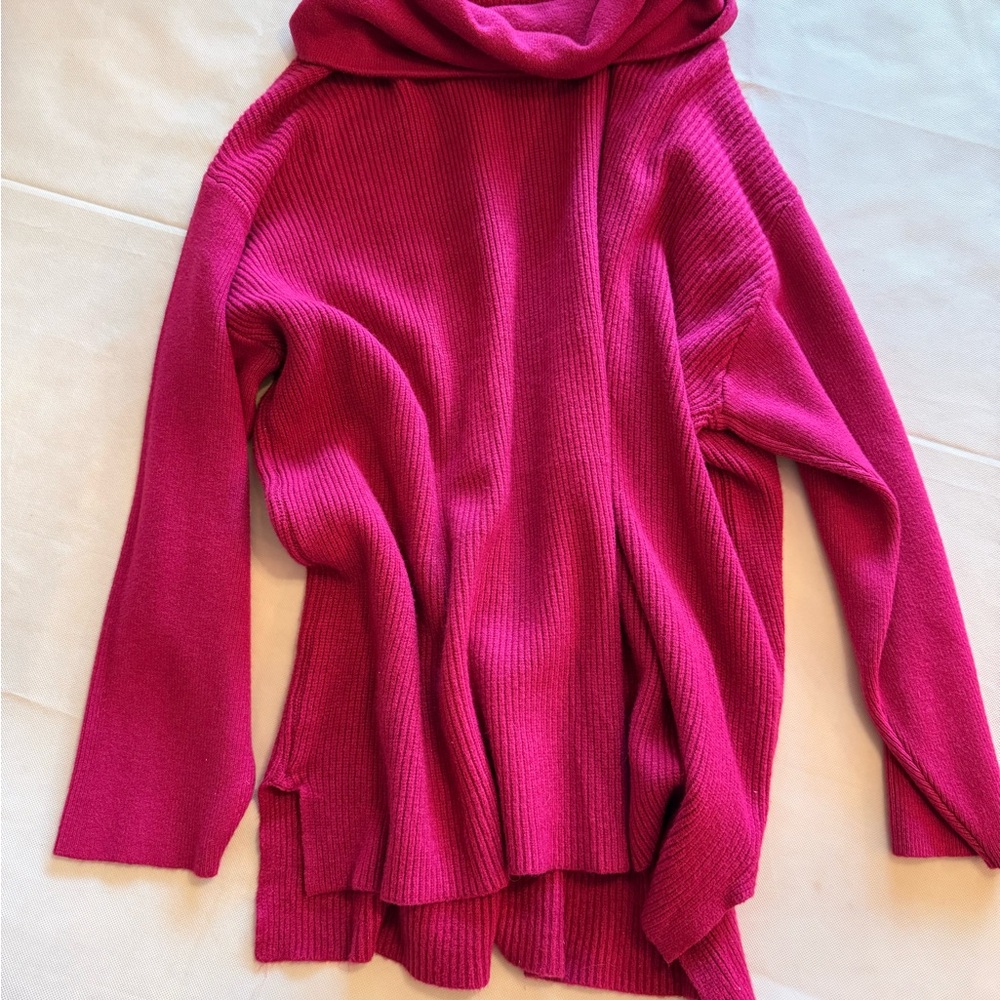 Cyrus Fuchsia Cowl Neck Sweater